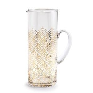 La Cite 24k Gold Geometric Pattern Glass 50oz Pitcher